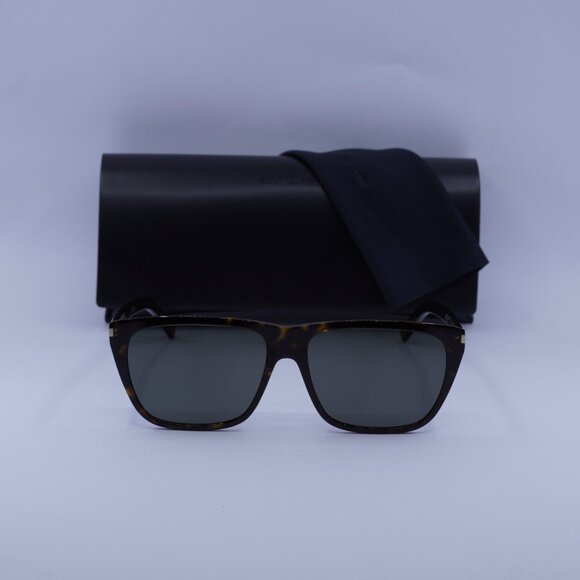 Saint Laurent SL431 SLIM 002 Square Sunglasses - Havana/Grey - Picture 8 of 11